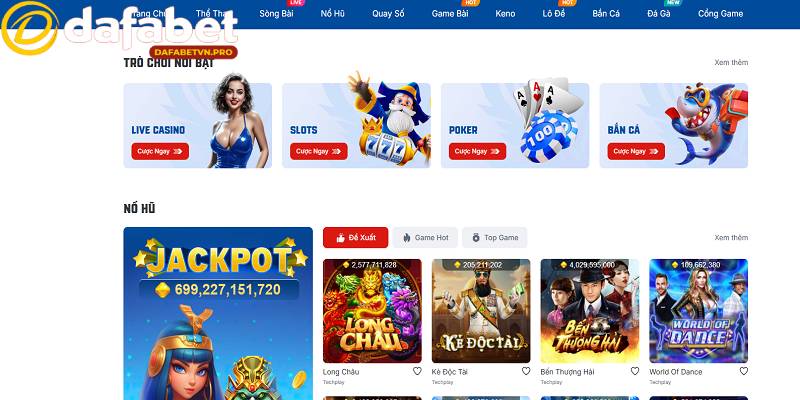 Kho game cược của Dafabet phong phú, chuyên sâu nhiều loại hình Kho game cược của Dafabet phong phú, chuyên sâu nhiều loại hình