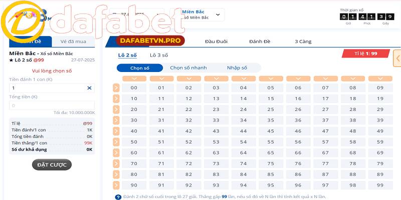Lô đề 3 miền Dafabet dựa vào kết quả quay thưởng từ các đài xổ số uy tín