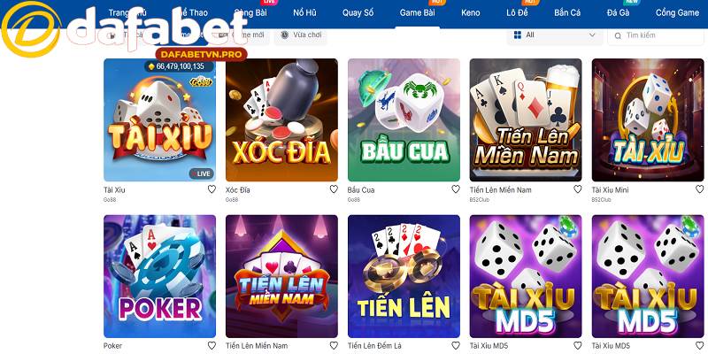 Sảnh game bài Dafabet có tính “xanh chín” cao